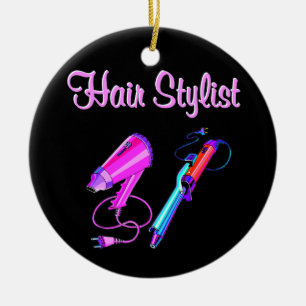 AWESOME HAIR STYLIST TEES AND GIFTS CERAMIC ORNAMENT