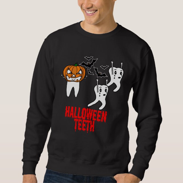Awesome Halloween Tooth With Pumpkin For Dental Wo Sweatshirt (Front)