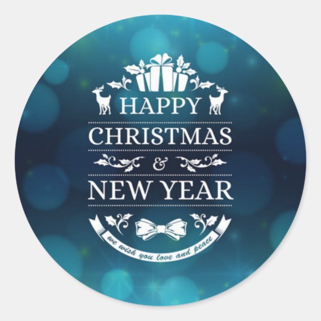 Awesome Happy New Year Sticker Design (Front)