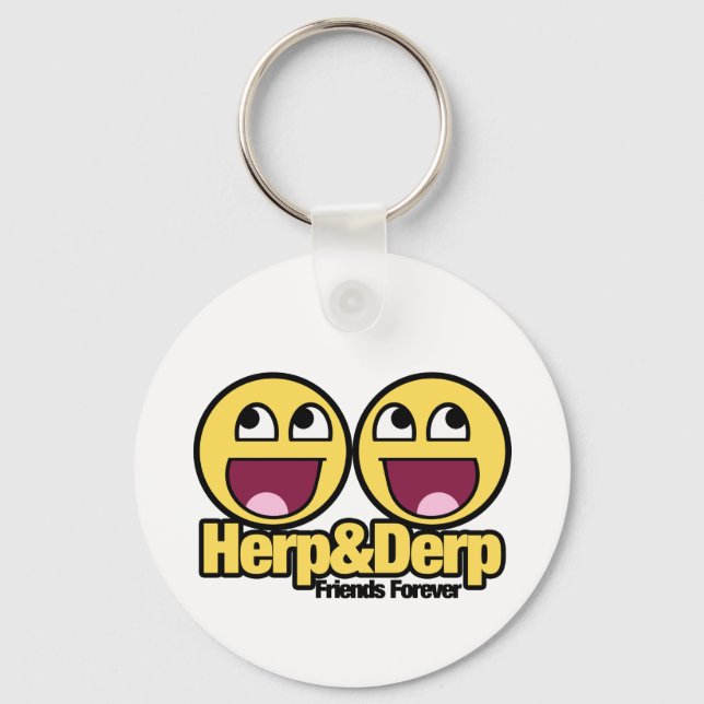 Awesome Herp and Derp Key Ring (Front)