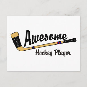 Awesome Hockey Player Postcard