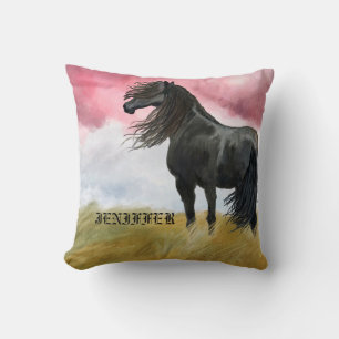 Awesome Horse Watercolor Cushion
