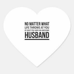 Awesome husband black heart sticker