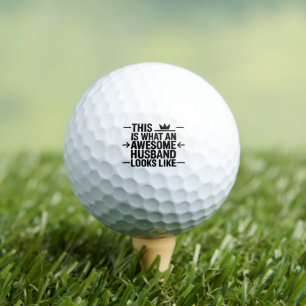 Awesome Husband Graphic Typography Golf Balls