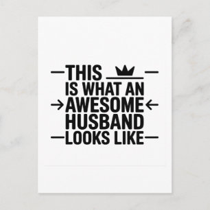 Awesome Husband Graphic Typography Postcard