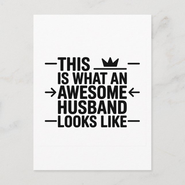 Awesome Husband Graphic Typography Postcard (Front)