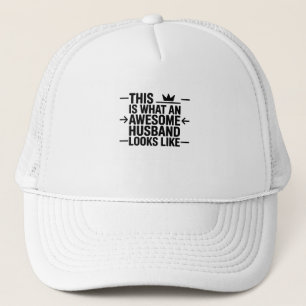 Awesome Husband Graphic Typography Trucker Hat