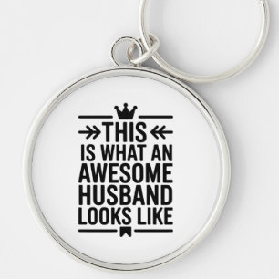 Awesome Husband Minimal Typography Key Ring