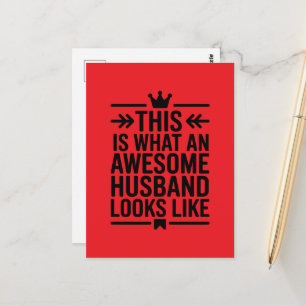 Awesome Husband Minimal Typography Postcard