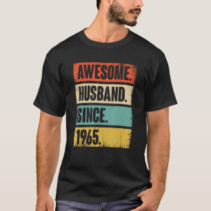 Awesome Husband Since 1965 57 Wedding Anniversary T-Shirt