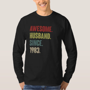 Awesome Husband Since 1983 39 Wedding Aniversary T-Shirt