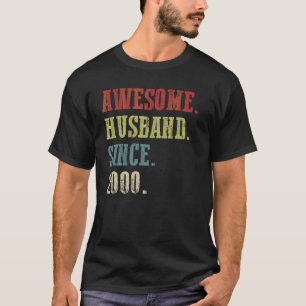 Awesome Husband Since 2000 22 Wedding Aniversary T-Shirt
