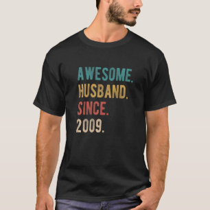Awesome Husband Since 2009 13th Wedding Aniversar T-Shirt