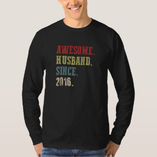 Awesome Husband Since 2016 6 Wedding Aniversary T-Shirt