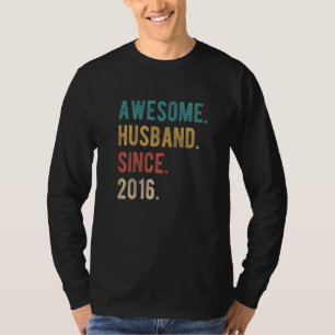 Awesome Husband Since 2016 6th Wedding Aniversary T-Shirt