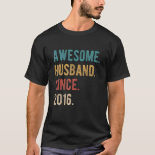 Awesome Husband Since 2016 6th Wedding Aniversary T-Shirt
