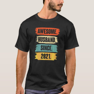 Awesome Husband Since 2021 Vintage 1 Wedding Anive T-Shirt