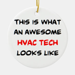 awesome hvac tech ceramic ornament