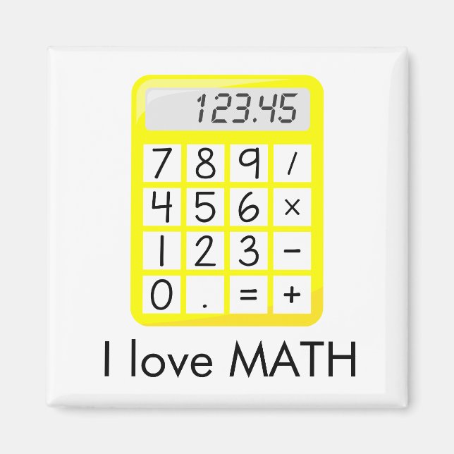 Awesome I love Math Calculator Magnet (Front)