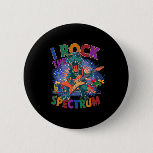 Awesome I Rock The Spectrum Autism Dad Peace Love 6 Cm Round Badge