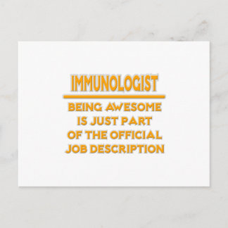 Awesome Immunologist .. Job Description Postcard