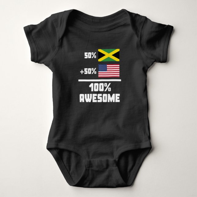 Awesome Jamaican American Baby Bodysuit (Front)