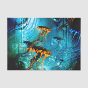 Awesome jellyfish,underwater world tissue paper