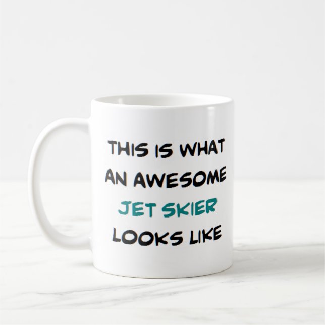 awesome jet skier coffee mug (Left)