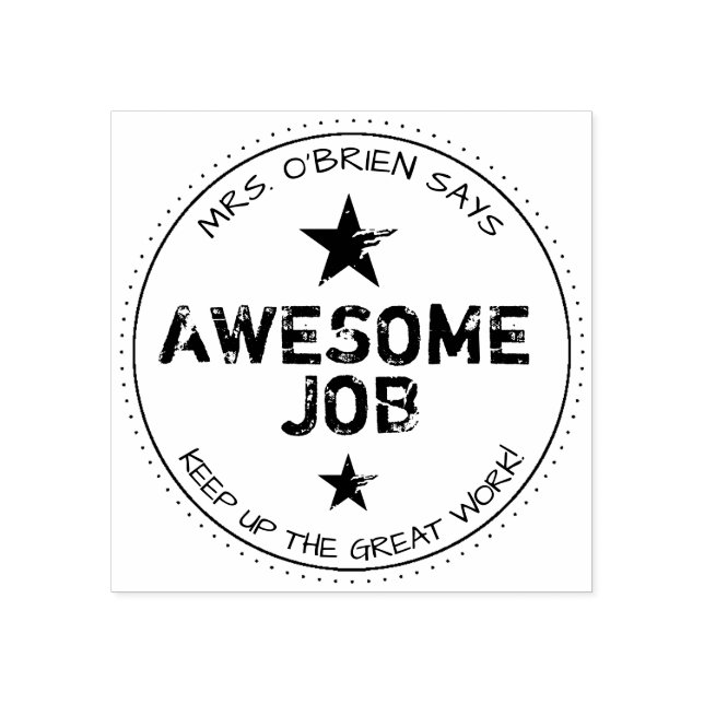 Awesome Job | Personalised Teachers Rubber Stamp (Imprint)