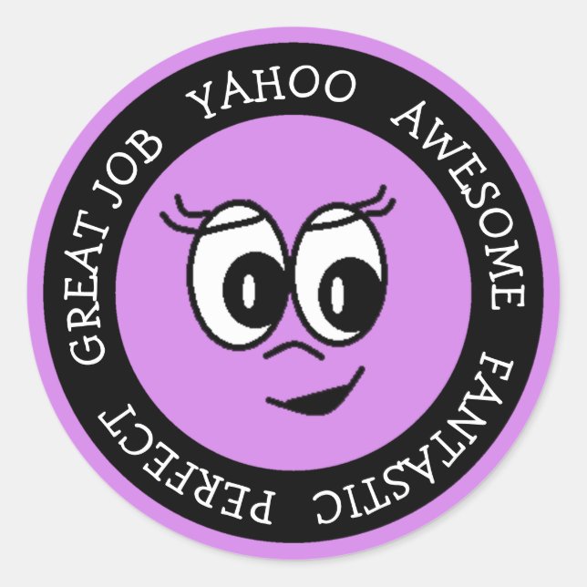 Awesome Job Purple Face Stickers (Front)