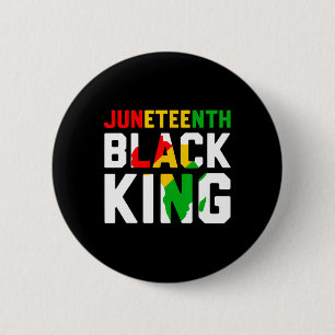 Awesome Juneteenth Black King Melanin Fathers Day 6 Cm Round Badge