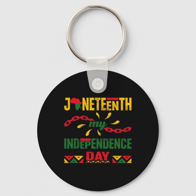 Awesome Juneteenth Independence Black Pride Africa Key Ring (Front)