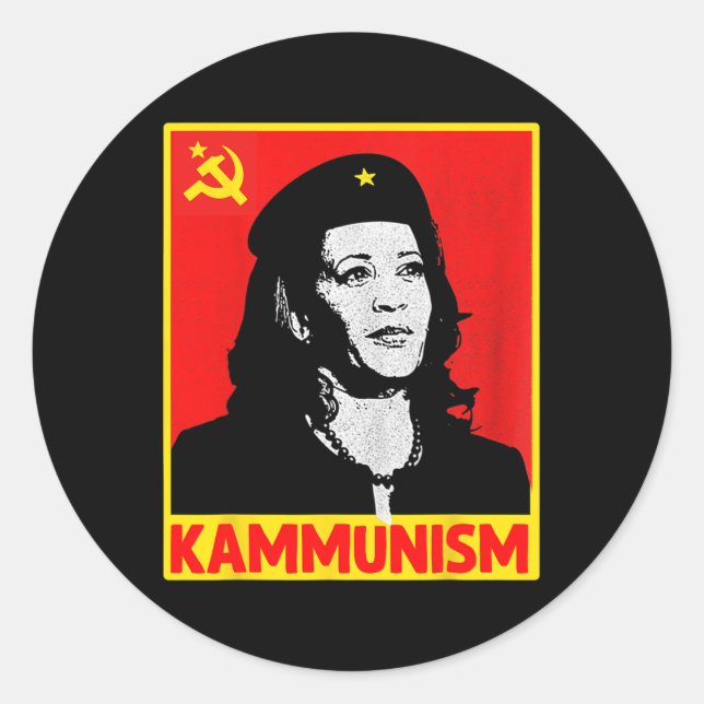 Awesome Kamala Harris Kammunism Communism Harris W Classic Round Sticker (Front)