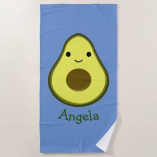 Awesome Kawaii Avocado Beach Towel