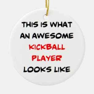 awesome kickball player ceramic ornament