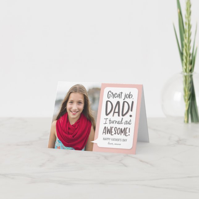 Awesome Kid Editable Colour Father's Day Card (Front)