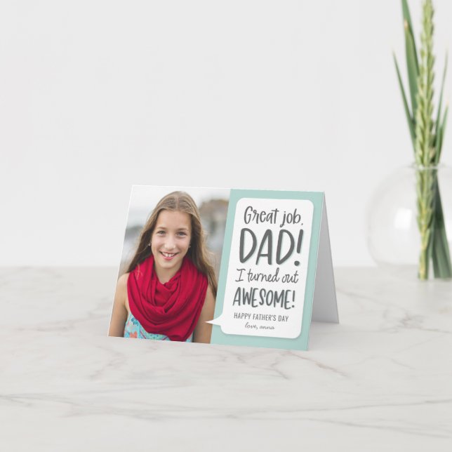 Awesome Kid Editable Colour Father's Day Card (Front)