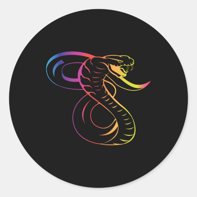 Awesome King Cobra Snake Classic Round Sticker (Front)