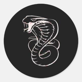 Awesome King Cobra Snake Classic Round Sticker