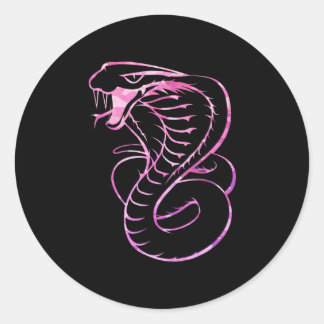 Awesome King Cobra Snake Classic Round Sticker
