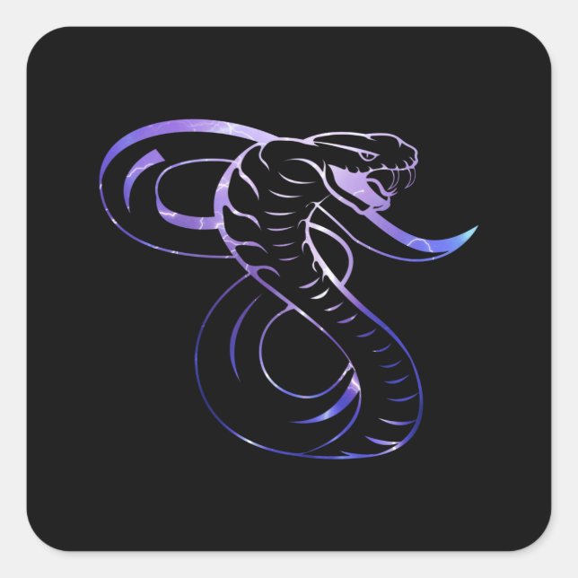 Awesome King Cobra Snake Square Sticker (Front)