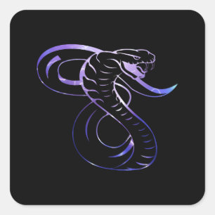 Awesome King Cobra Snake Square Sticker