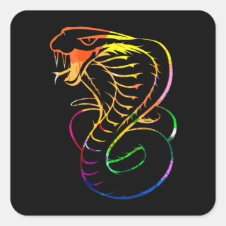 Awesome King Cobra Snake Square Sticker