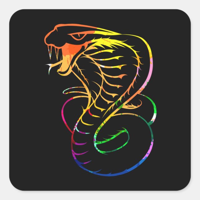 Awesome King Cobra Snake Square Sticker (Front)
