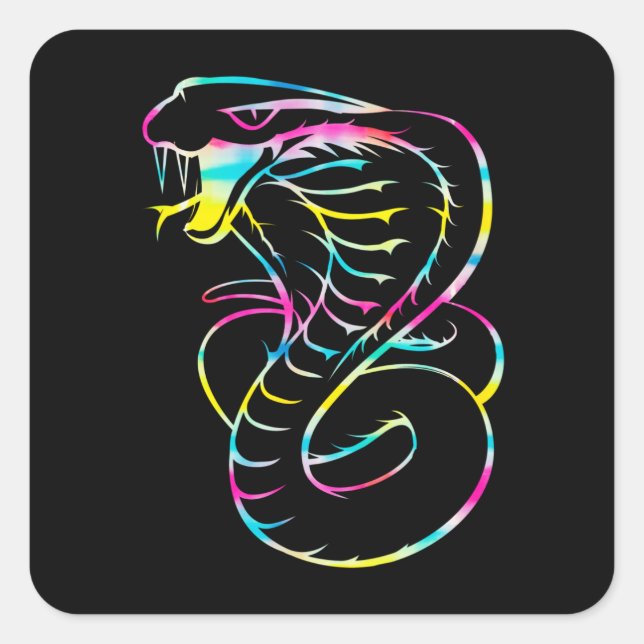 Awesome King Cobra Snake Square Sticker (Front)