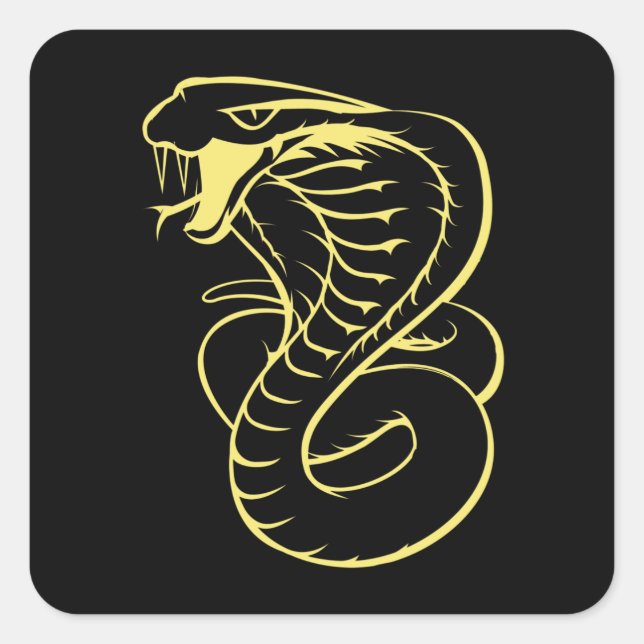 Awesome King Cobra Snake Square Sticker (Front)