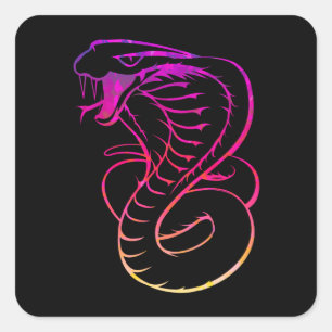 Awesome King Cobra Snake Square Sticker