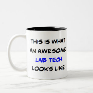 awesome lab tech Two-Tone coffee mug