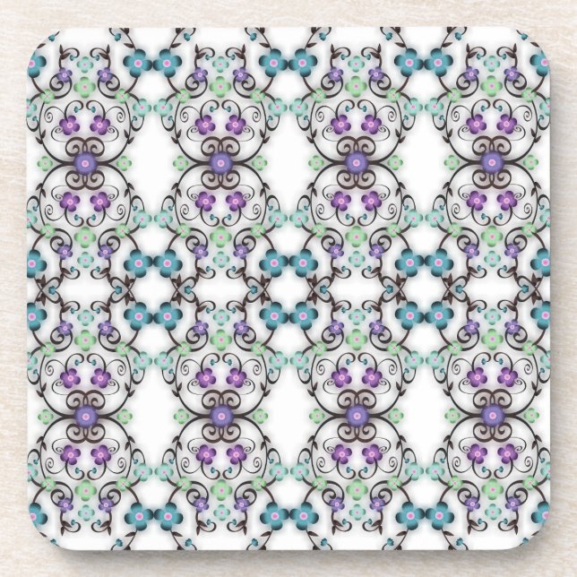 Awesome Lacy Look of Blue Violet Flowers  Coaster (Front)