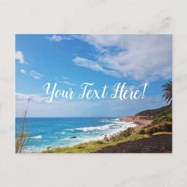 Awesome Landscape Ocean Palm Tree Waves Postcard (Front)